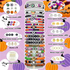 YMSDZHL 3300+PCS Clay Beads Bracelet Making Kit, Halloween DIY Flat Preppy Beads - Image 3
