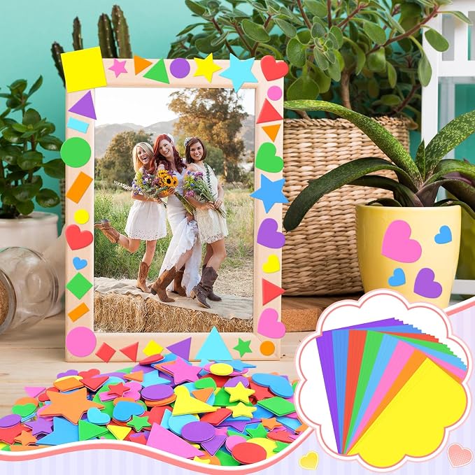 3240Pcs Foam Stickers Foam Shape Stickers Colorful Self Adhesive, 8 Colors - Image 4