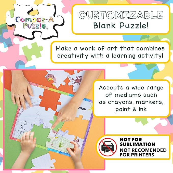 24 Blank Jigsaw Puzzles – 5.5 x 8 Inch, 28 Pieces Each – Hygloss DYI party - Image 5