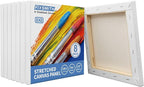 FIXSMITH Stretched White Blank Canvas- 8x8 Inch, 8 Pack, 100% Cotton, 5/8 Inch - Image 7
