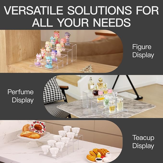 ANDGOO 10 Pack Acrylic Display Risers, 2 Set Perfume Stand Organizer, Display - Image 6