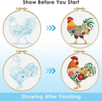 ERKOON Embroidery Kit for Beginners Adult, 2 Set Cross Stitch Set Include - Image 4