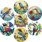 EWJRNSF 6 PCS Bird Diamond Art Coasters DIY Kit by EWJRNSFDiamondPainting
