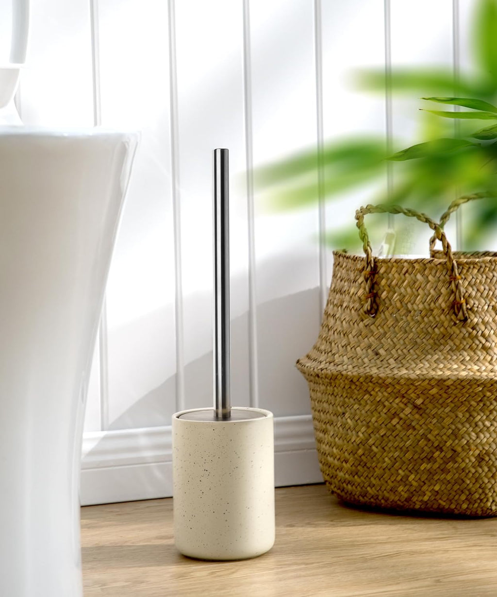 2 Pack Toilet Bowl Cleaning Brush Set for Bathroom, No Assembly and No Scratching Toilet Bowl, 304 Anti-Rust Handle