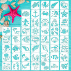50 PCS Ocean Animal Painting Stencils Reusable Sea Stencils by CHHAICHENG