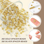 Augshy 700 Pcs Silver and Gold Daisy Flower Spacer Beads - Image 3