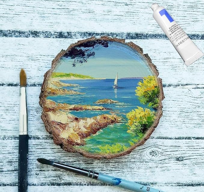 Unfinished Wood Slices for centerpieces 18 PCS 5.1-5.5 Inch, Round Wooden Discs - Image 6