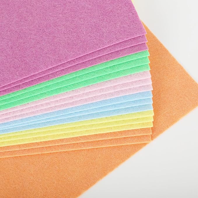 Whaline 18Pcs Pastel Felt Fabric Sheets Pink Blue Assorted Soft Thick Craft - Image 4