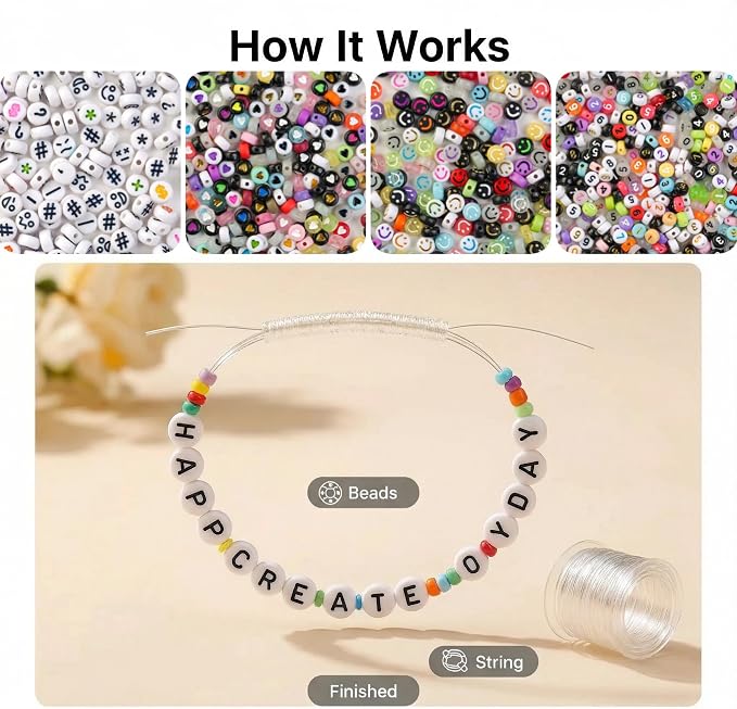 HardyGuo Boxed Pony Beads Letter Beads Rainbow Kandi Beads - Image 7