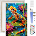 Lxmsja Colorful Gecko Paint by Numbers Kit by Lxmsja