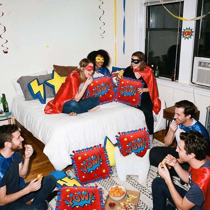Chunful 6 Sets Hero Themed Tied Pillow Craft Kit DIY Wow POW Boom Comic Hero - Image 6