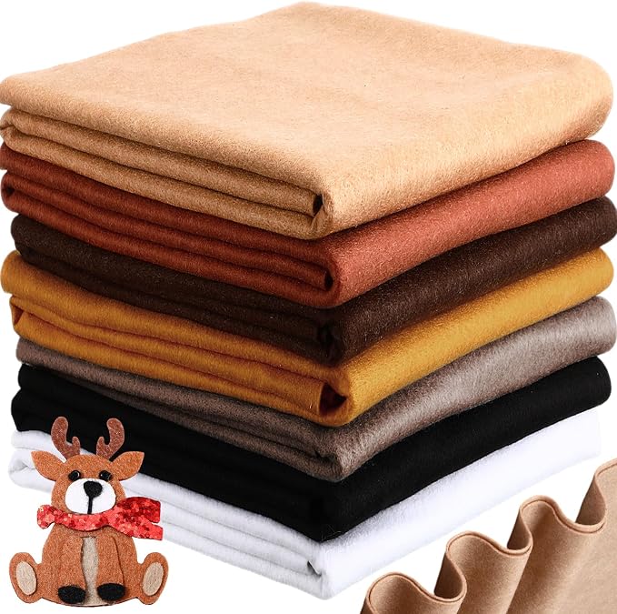 Peryiter 7 Rolls Felt Fabric 36" X 36" 1.6mm Large Fabric Sheets Soft Craft by Peryiter