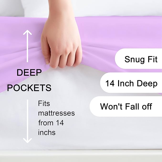 Hotella 100% Microfiber 60"x80" Queen Size Fitted Sheet Only, Hotel Quality - Image 2