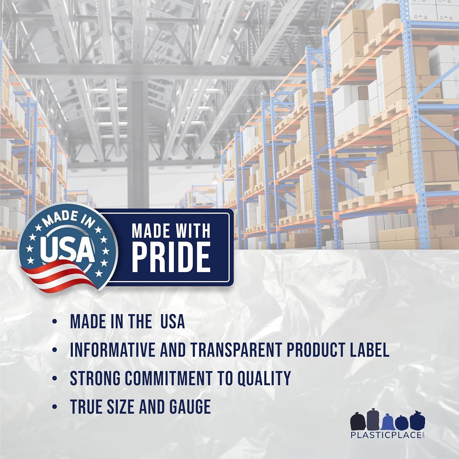 Plasticplace 12-16 Gallon Trash Bags, 1.0 Mil, Black Tall Garbage Can Liners, 24" x 31" (250 Case)