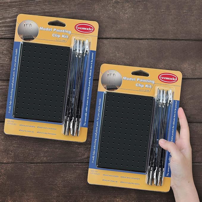 GJJC10B- 2PCS Model Painting Stand Base and 40pcs Alligator Clip Sticks - Image 2