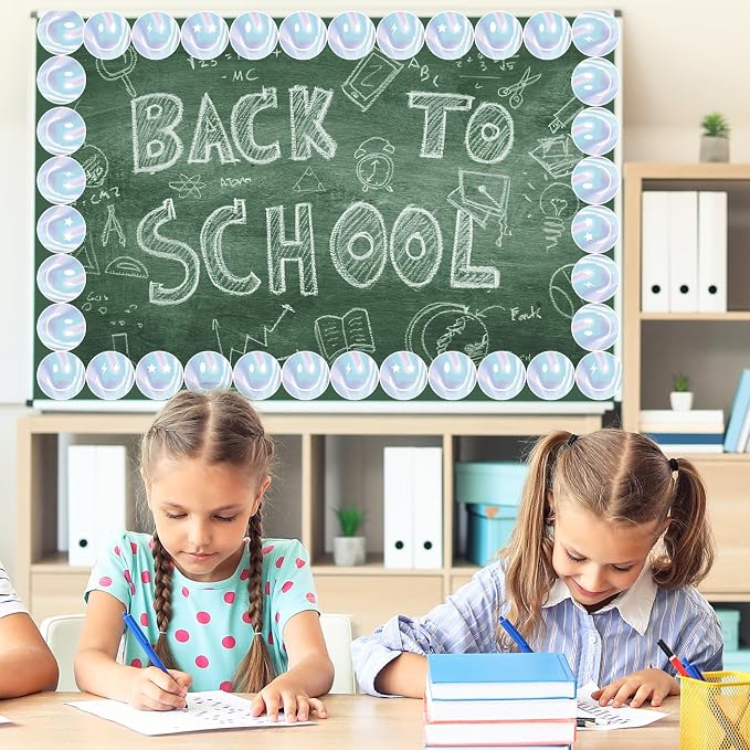FYSUIMU 65.6 Ft Iridescent Happy Face Bulletin Board Border Back to School - Image 4