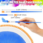 100Pcs Small Paint Brushes Bulk, Anezus Flat Top Acrylic Classroom Brush - Image 3