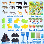 Billeeit Animal Sensory Bin Sand Toy | Play Sand Kit w/lid and 2.2lbs Moldable - Image 2