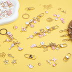 HOMAR 348Pcs DIY Keychain Making Kit Bag Charm Jewelry Chain Making 70 Pink - Image 5