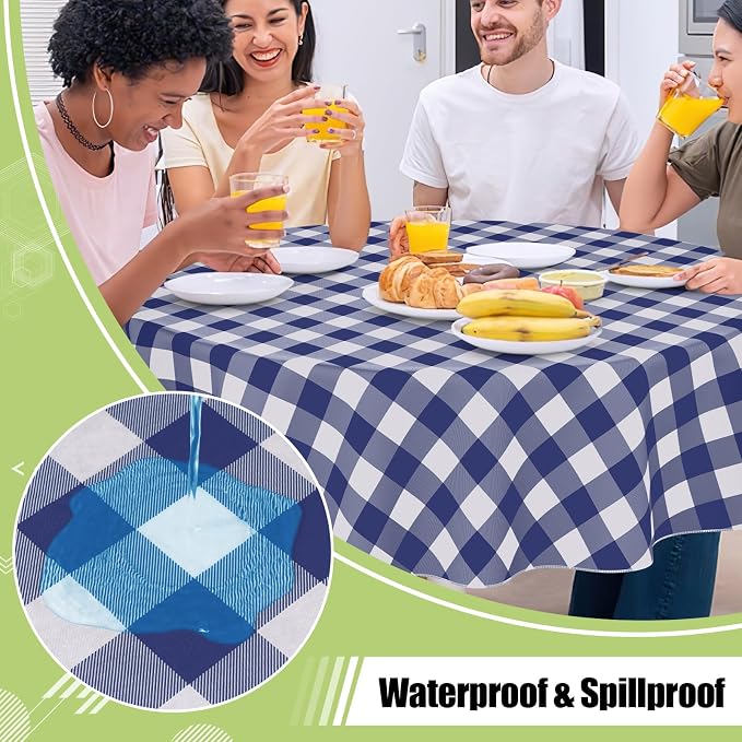 Smiry Oval Table Cloth, Waterproof Vinyl Tablecloths - Image 2