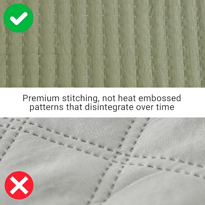 WRENSONGE King Size Quilt-3 Pieces Lightweight Bedspreads Olive Green King - Image 3