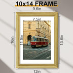 Vittanly 10x14 Picture Frames Set of 2, Ornate Vintage Photo Frame - Image 2