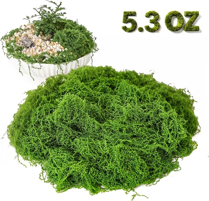 5.3oz Fake Moss for Crafts, Fairy Garden Accessories, Decorative Faux Grass for - Image 3