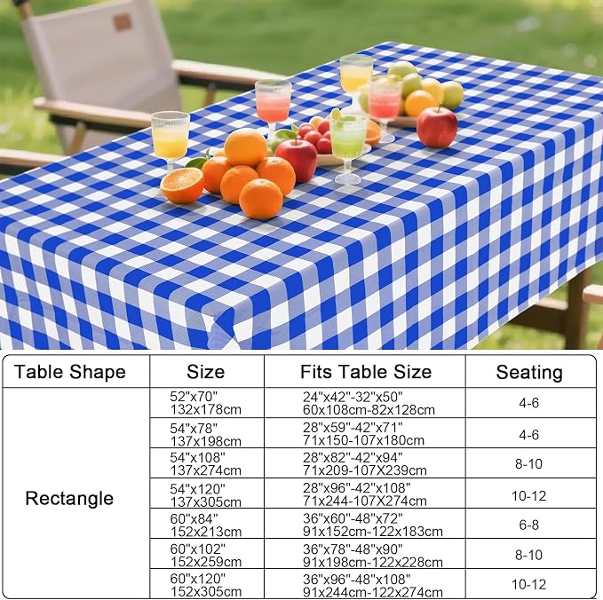 Smiry Square Table Cloth, Waterproof Vinyl Tablecloth - Image 7