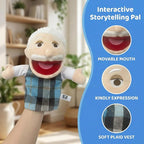 Family Hand Puppets for Kids, Includes Grandpa, Son - Image 5
