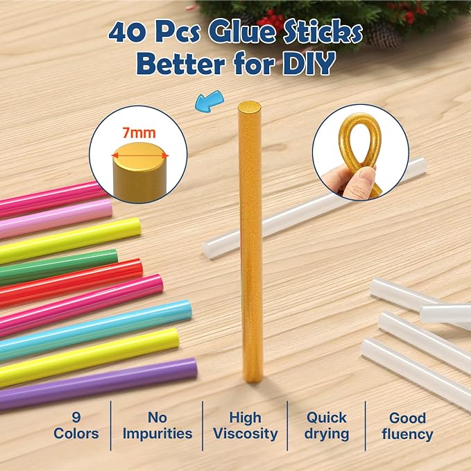 Cordless Hot Glue Gun and 40 Sticks, Fast Preheating - Image 4