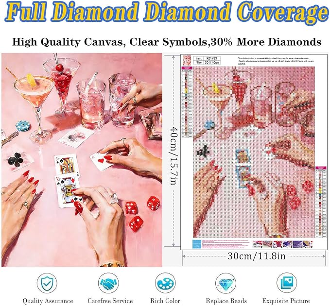 Pink Diamond Art Kits for Adults, Diamond Painting Kits 12x16 Inch | Full Drill - Image 2