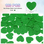 MECCANIXITY 180Pcs Glitter Foam Stickers 1 Inch Self-Adhesive Sparkly - Image 2