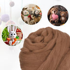 uxcell Needle Felting Wool, 3.5 Oz Nature Fibre Wool Yarn Roving - Image 4