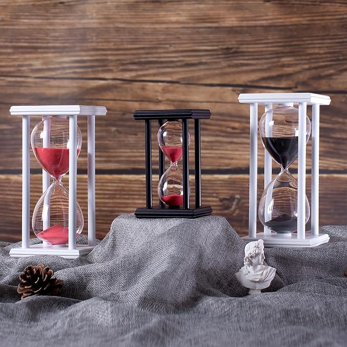 BELLAWARE Hourglass Timer with Golden Sand, 15 Minute Wooden Sand Timer | - Image 6