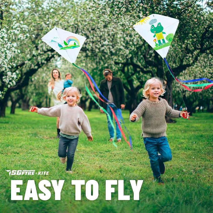 SGftre DIY Blank Diamond Kite for Kids & Adults Easy to Fly, Kite Making Kit - Image 6
