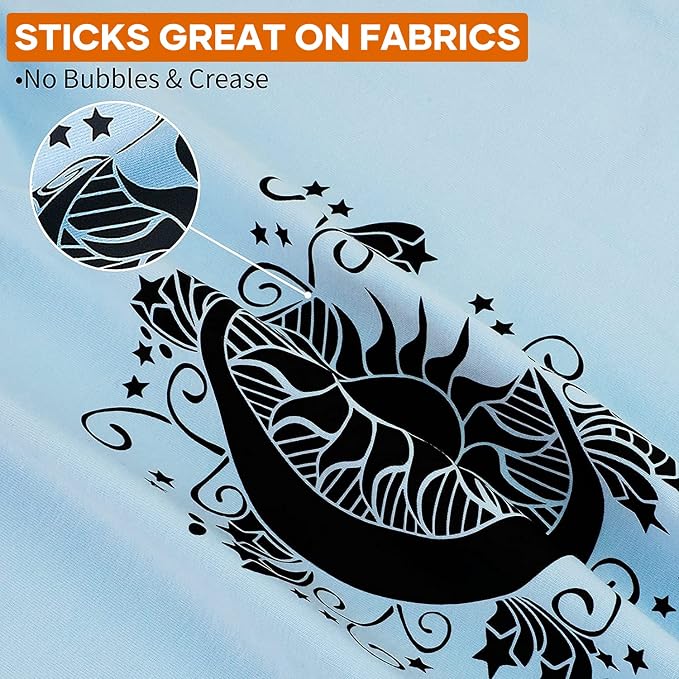 HTVRONT Heat Transfer Vinyl Black Iron on Vinyl-12 x 60FT Black HTV Vinyl Roll - Image 3