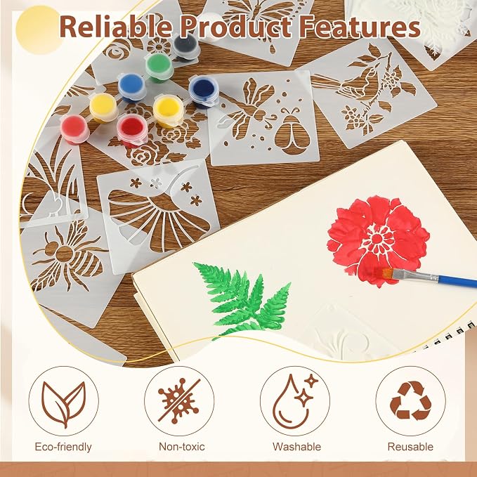 Marspark 72 Pcs Small Stencils for Crafts Reusable 3 Inch Stencils for Painting - Image 4