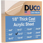 Duco Clear Cast Acrylic Sheets 1/8" Thick 12" x 12" by DucoPlasticsSupply