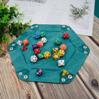 SIQUK 6 Pieces Dice Tray Hexagon Dice Rolling Holder Folding PU Leather Dice - Image 4