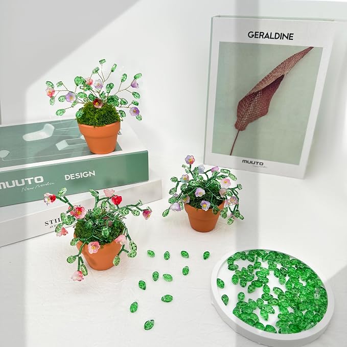 Juan's Moment Green Glass Beaded Plant Kit, Bead Craft Kit to Make Beading - Image 5