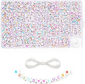 1400 Pieces 4x7mm White Round Acrylic Alphabet Letter Beads A-Z Heart Pattern by YYOODS