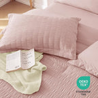 MUXHOMO 7 Pieces King Comforter Set, Seersucker Bed in a Bag King Size - Image 8