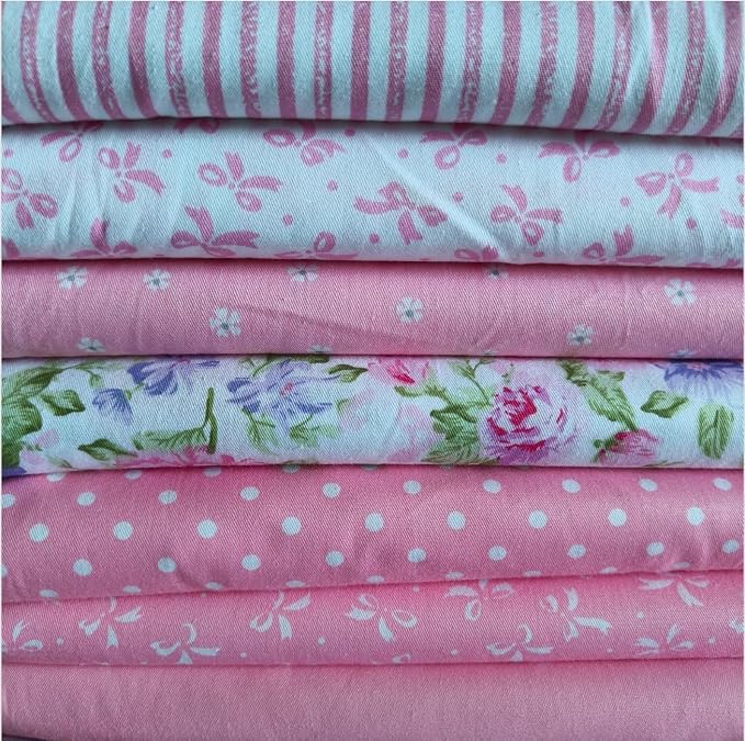 7PCS 18" x 22" Quilting Fat Quarters Fabric Bundles, by Unknown