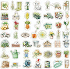 50 Pcs Cute Garden Farm Life Stickers, Vintage Plant Gardening Tool Animal - Image 3
