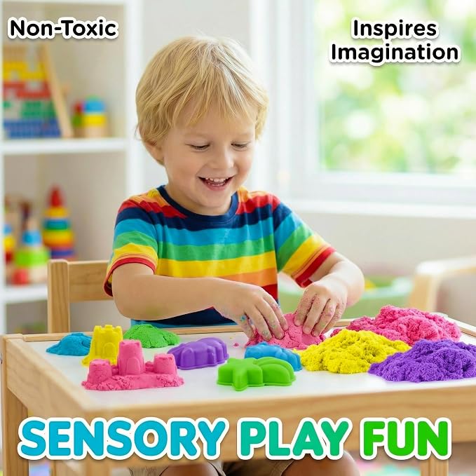 Carolart 10 Colors Cloud Sand, Stretch Sensory Sand Refill - Image 6
