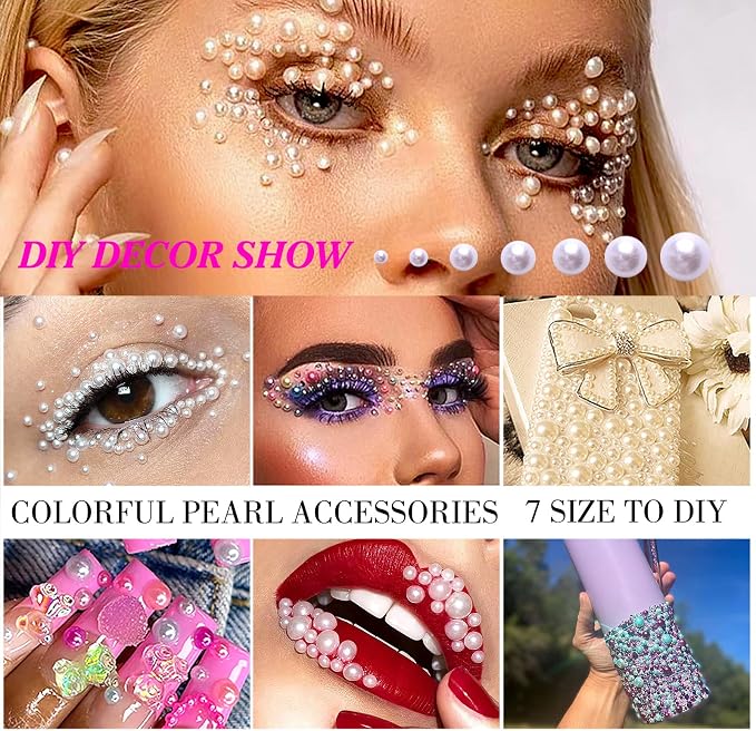 5600PCS Half Round Pearls Flatback Imitation Pearls - Image 4