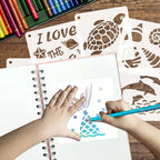 50 PCS Ocean Animal Painting Stencils Reusable Sea Stencils - Image 4