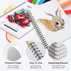 4 Pack Mixed Media Sketchbook, 9x12 inches Drawing Paper Sketch Book, - Image 3