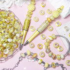 60Pcs Large Hole Beads Spacer Beads Yellow Assorted European Craft Big Beads - Image 3