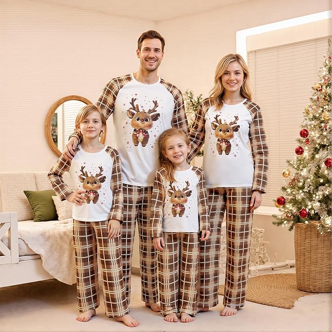 Awoscut Family Christmas Pajamas Matching Pajamas for Family, Xmas PJs Sets Holiday Sleepwear